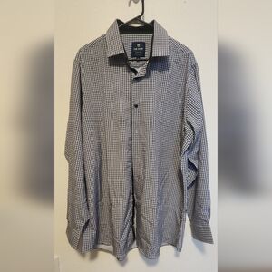 Men's Blue and White Gingham Shirt